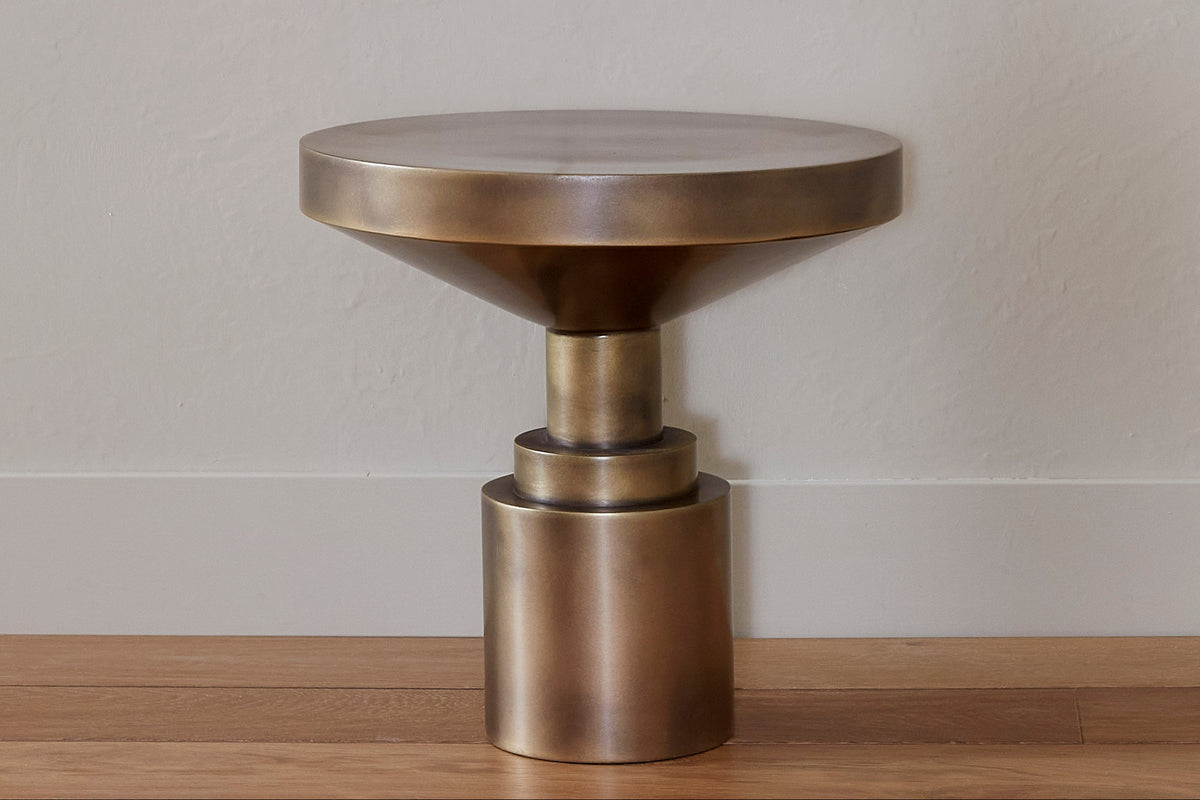 Chess Piece - Side Table Antique Brass