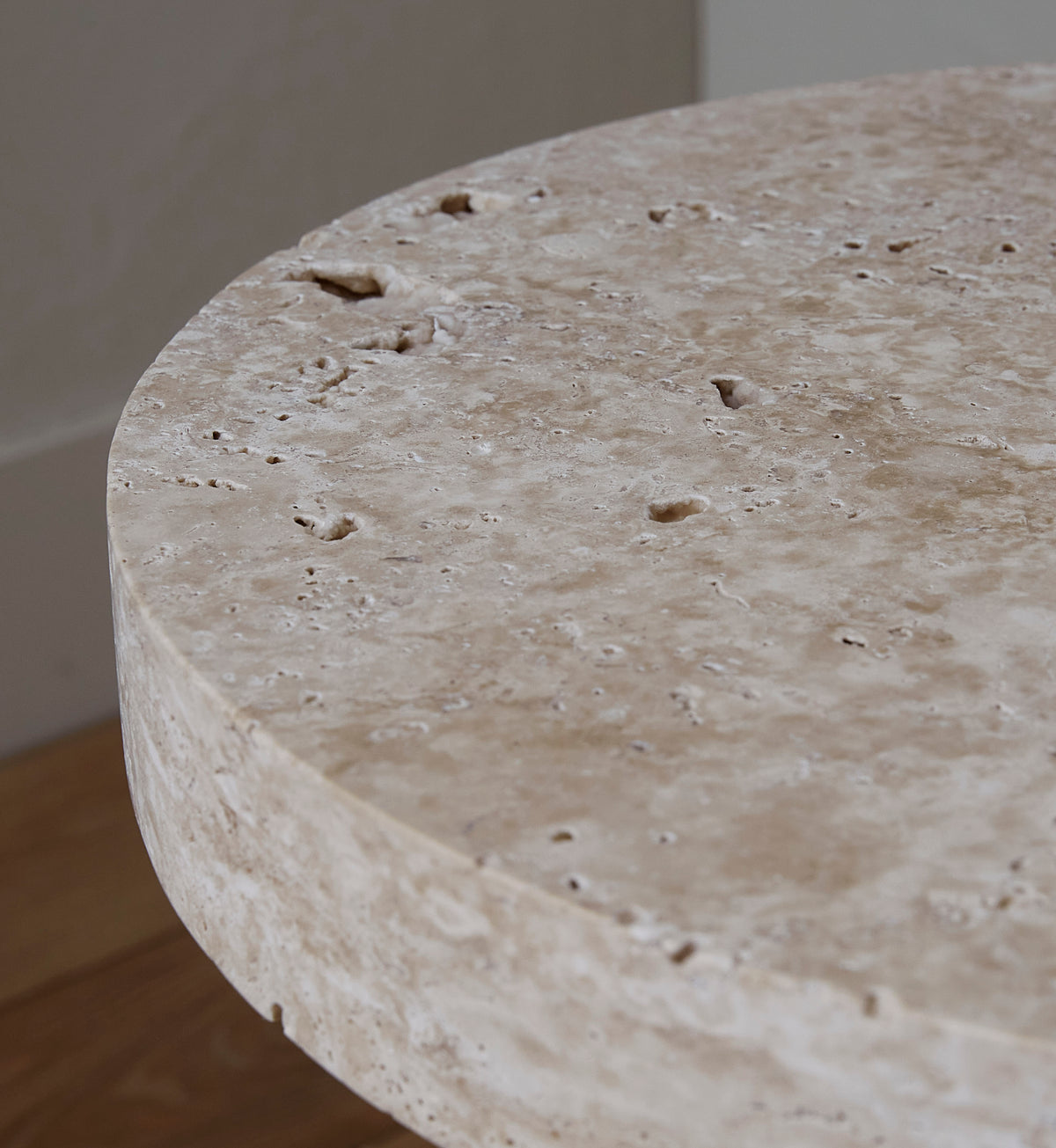 Chess Piece - Side Table - Travertine, Unfilled
