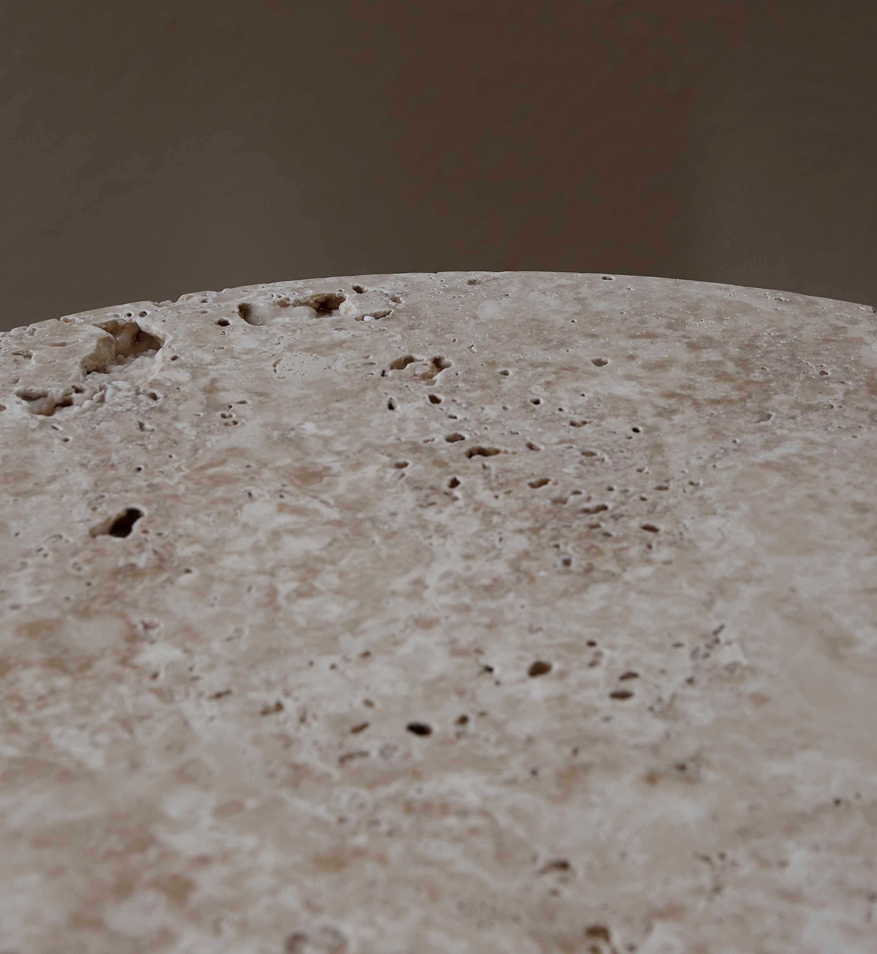 Chess Piece - Side Table - Travertine, Unfilled