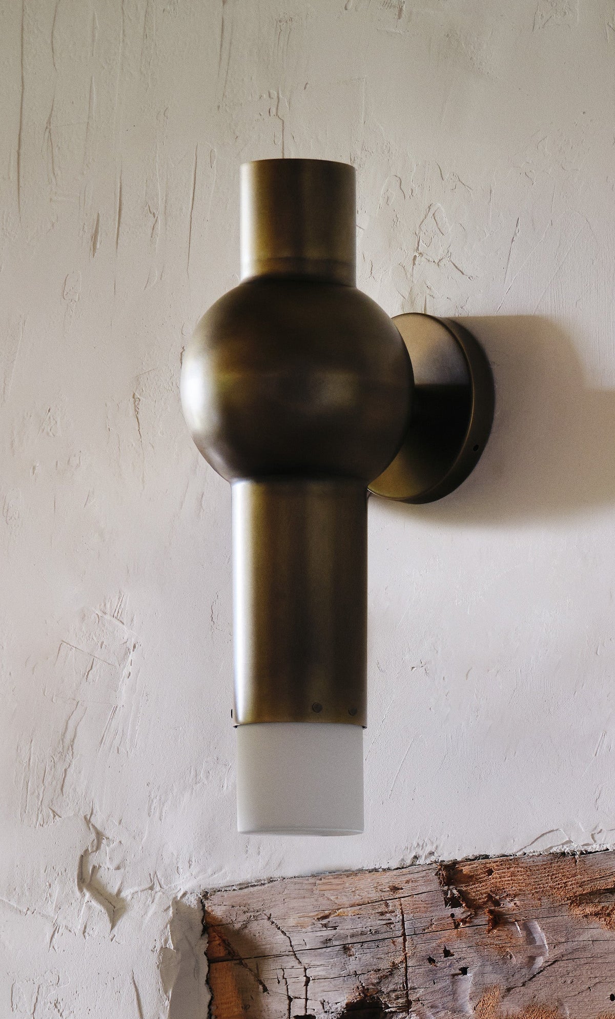 Lantern Sconce Long, Antique Brass