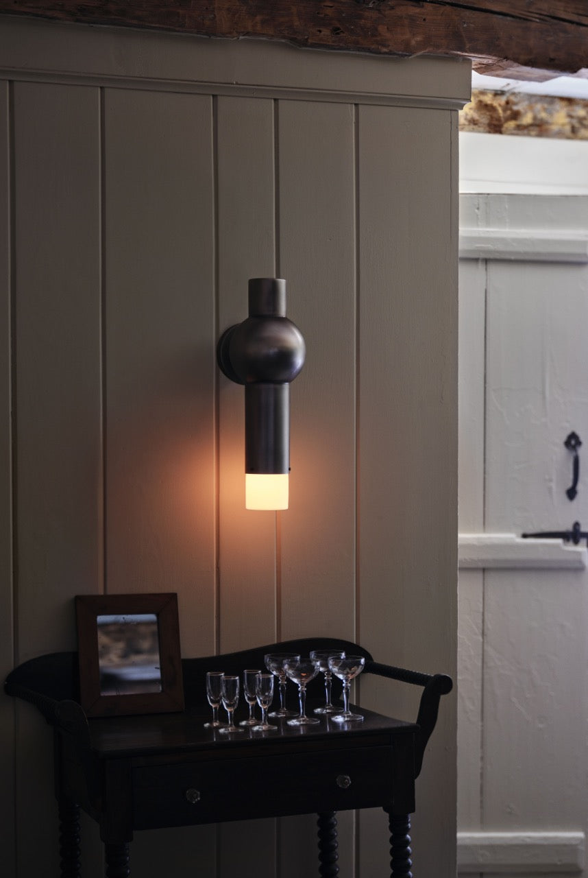 Lantern Sconce Long, Antique Nickel