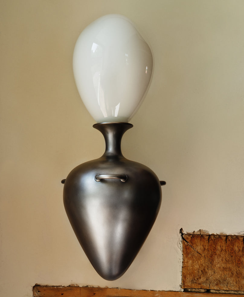 White Shade, Antique Nickel