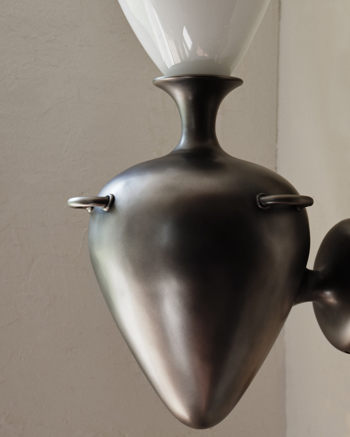White Shade, Antique Nickel