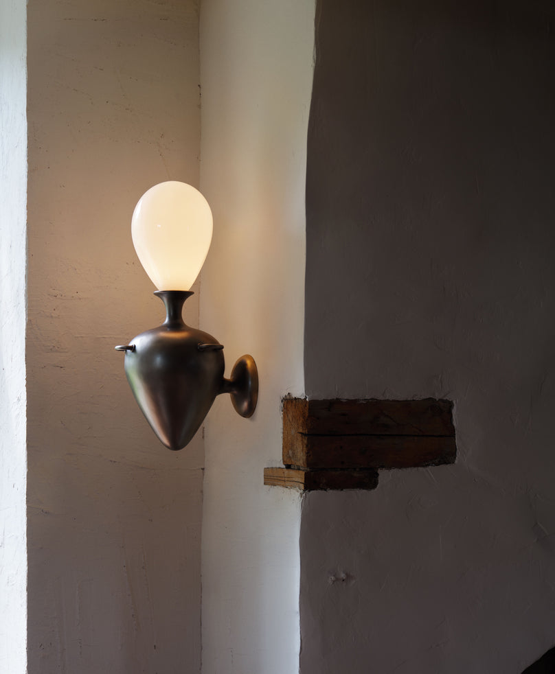 White Shade, Antique Nickel