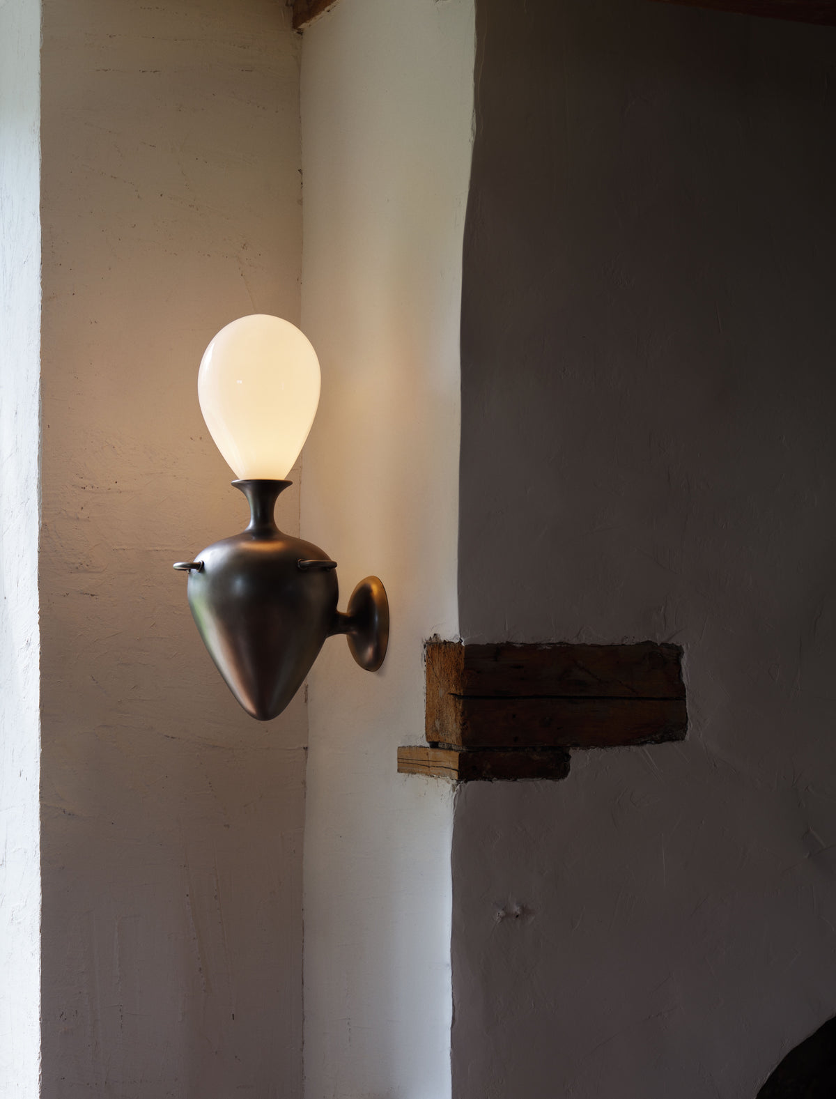 White Shade, Antique Nickel