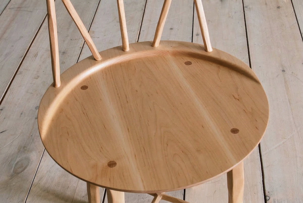 W Chair - Satin Maple, Seat Detail