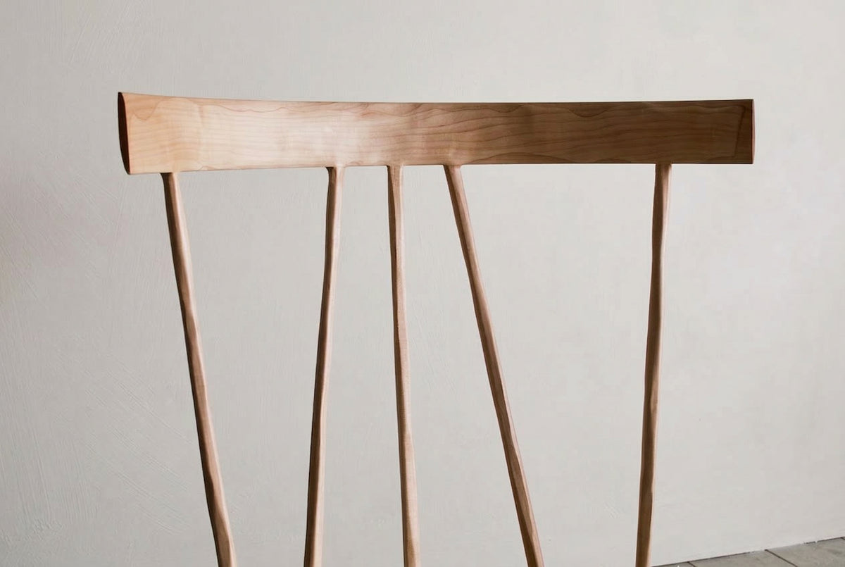 W Chair - Satin Maple, Shape B, Back Detail