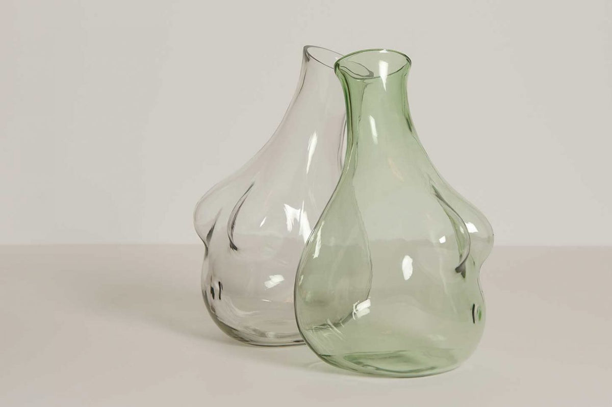 Clear and Green Boobs Decanter