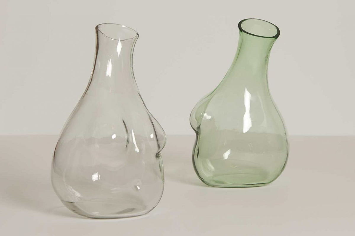 Clear and Green Boobs Decanter